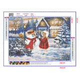 Full Diamond Painting kit - Christmas snowman and beautiful girl