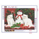 Full Diamond Painting kit - Cats and christmas snowman