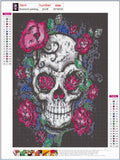 Full Diamond Painting kit - Flower on skull