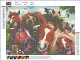 Full Diamond Painting kit - Animal horse herd