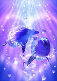 Full Diamond Painting kit - Dolphins in love
