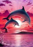 Full Diamond Painting kit - Dolphins in love