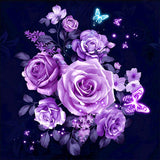 Full Diamond Painting kit - Dazzling purple rose