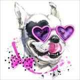 Full Diamond Painting kit - Color heart dog