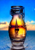 Full Diamond Painting kit - Glass bottle by the sea